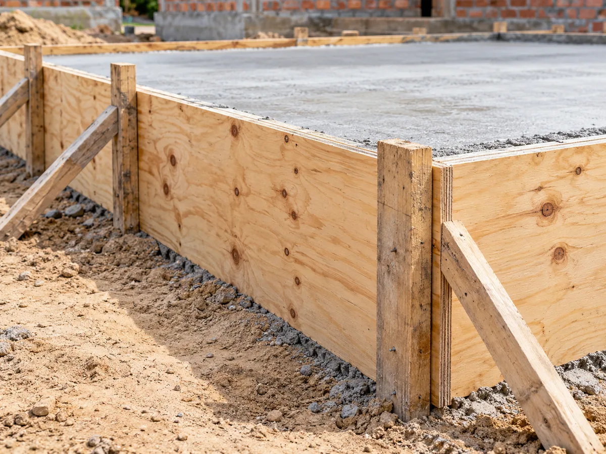 Illustrative shutterply sheets used as concrete formwork